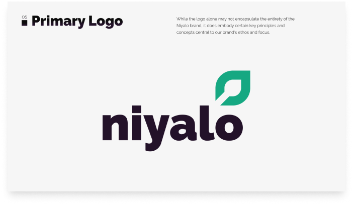 Primary logo of Niyalo in purple and green.